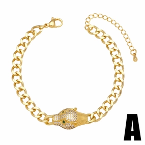 Wholesale Leopard Head Copper Bracelet