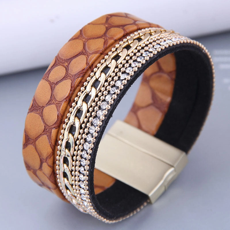 Wholesale Leopard Leather Alloy Bracelet