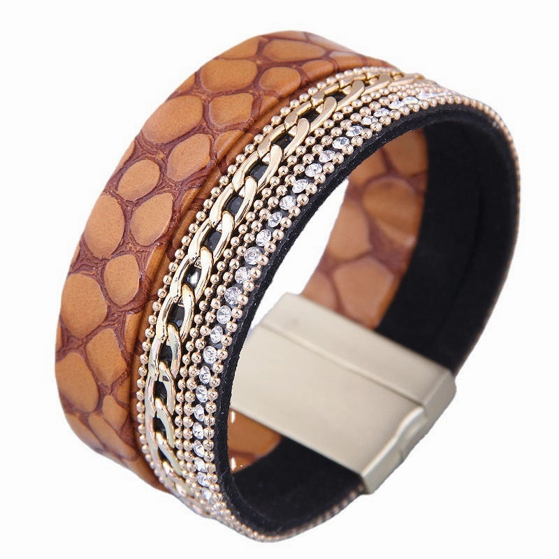 Wholesale Leopard Leather Alloy Bracelet