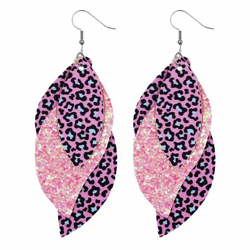 Wholesale Leopard Leather Earrings