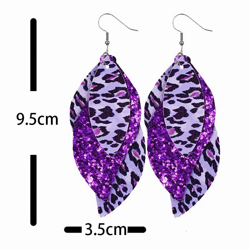 Wholesale Leopard Leather Earrings