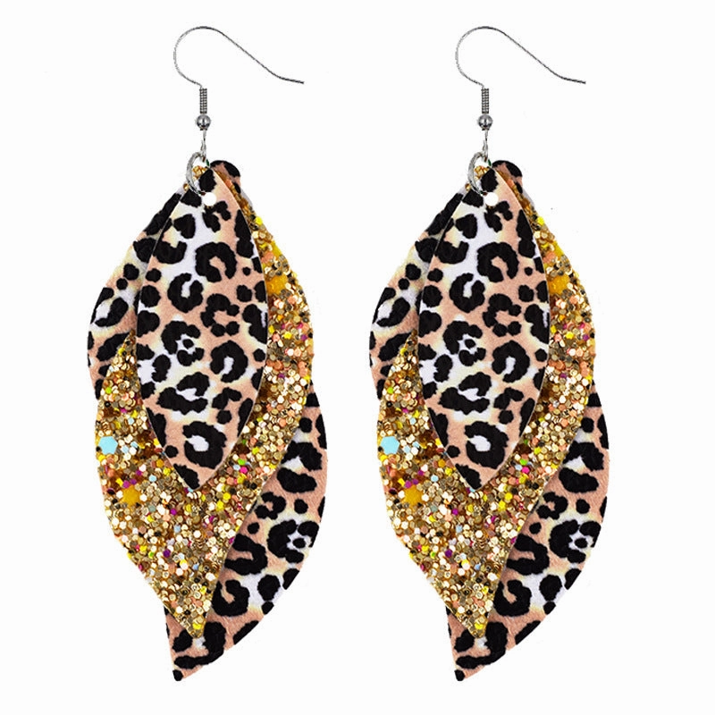 Wholesale Leopard Leather Earrings