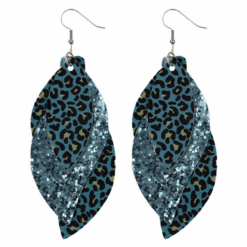 Wholesale Leopard Leather Earrings