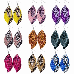 Wholesale Leopard Leather Earrings