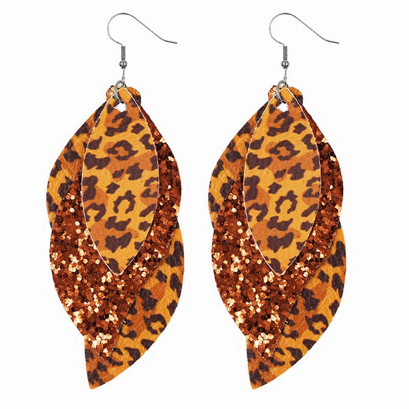 Wholesale Leopard Leather Earrings