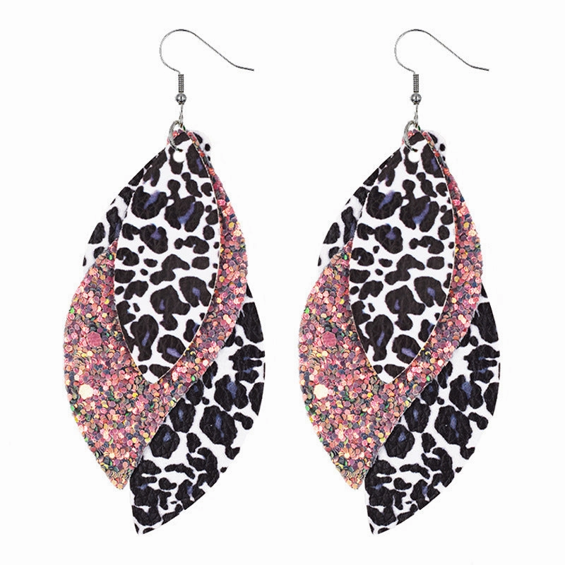 Wholesale Leopard Leather Earrings