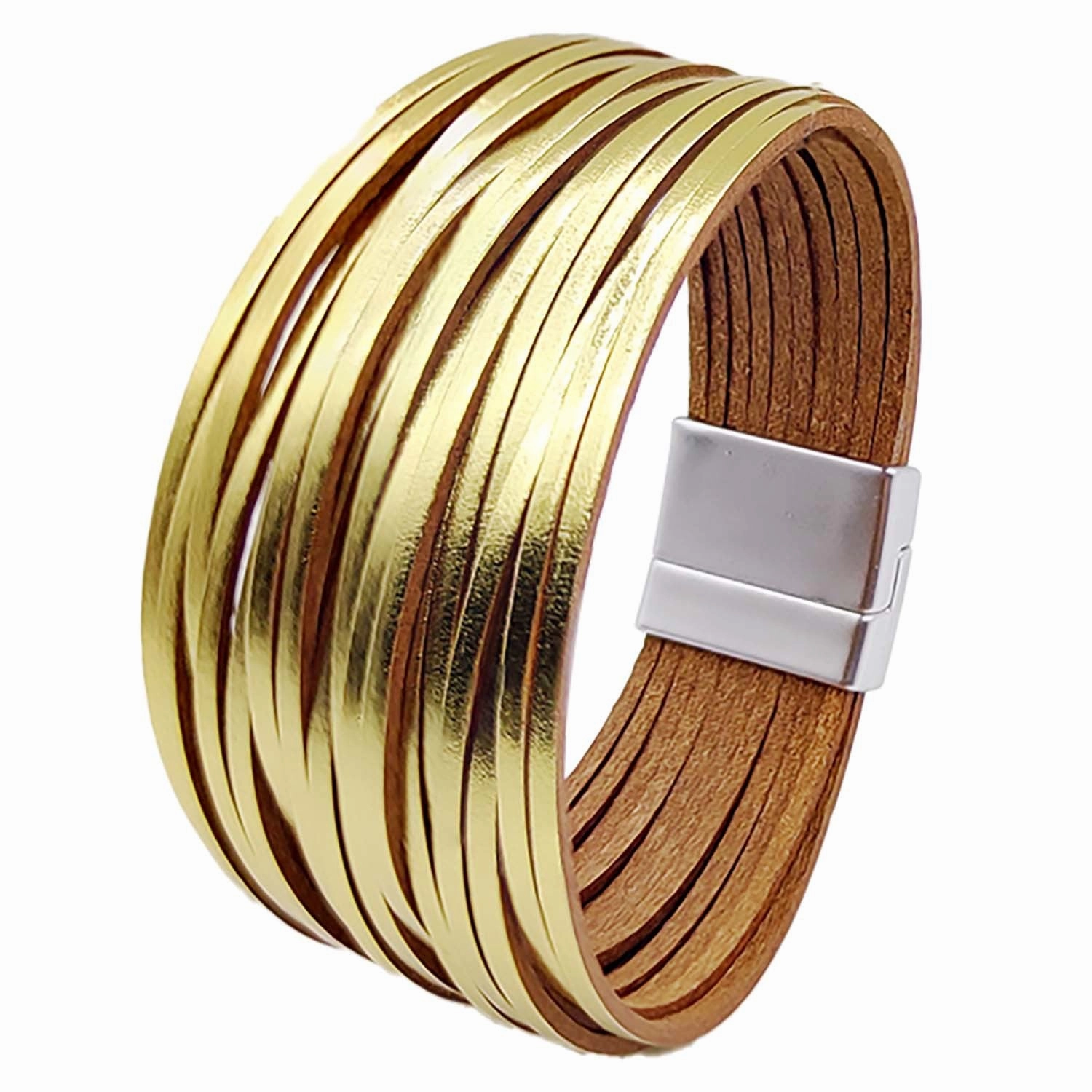 Wholesale Leopard Magnetic Buckle Leather Bracelet