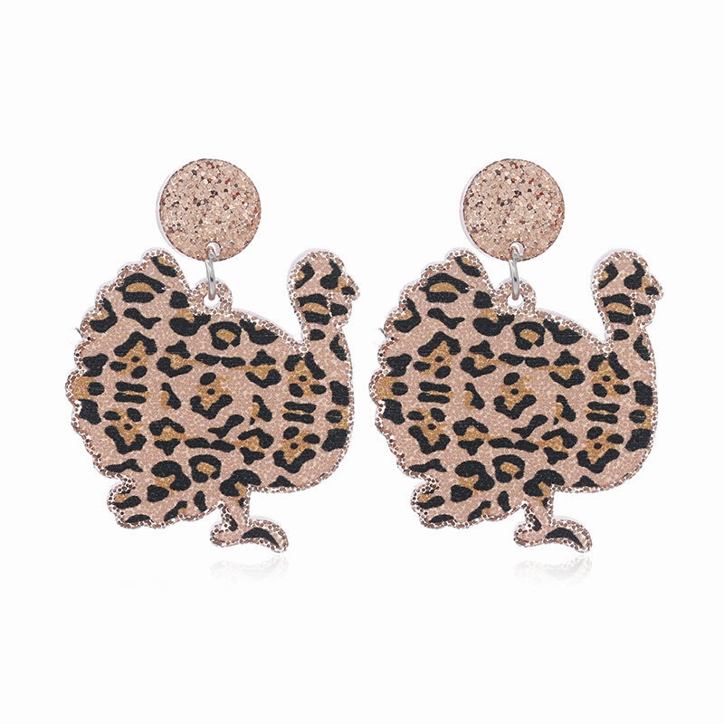 Wholesale Leopard Print Turkey Acrylic Earrings