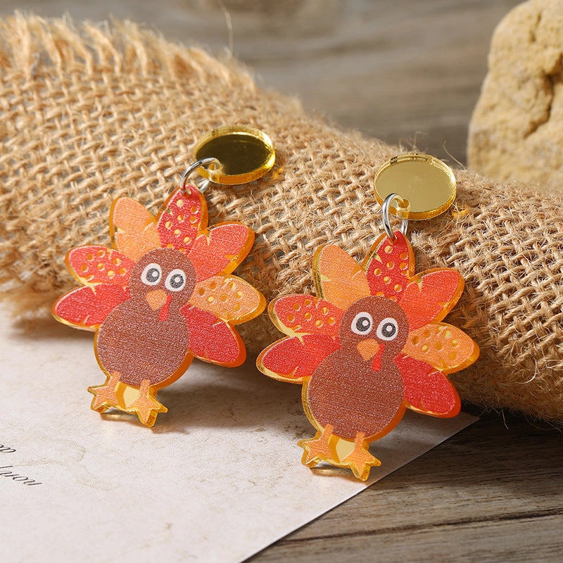 Wholesale Leopard Print Turkey Acrylic Earrings