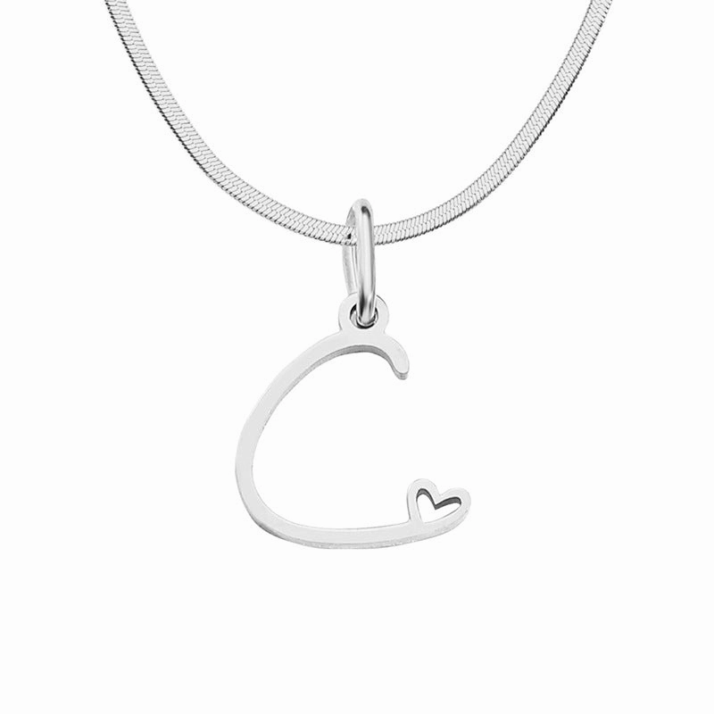 Wholesale Letter Pendant Titanium Steel Short Clavicle Chain