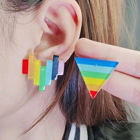 Wholesale LGBT Rainbow Love Acrylic Earrings