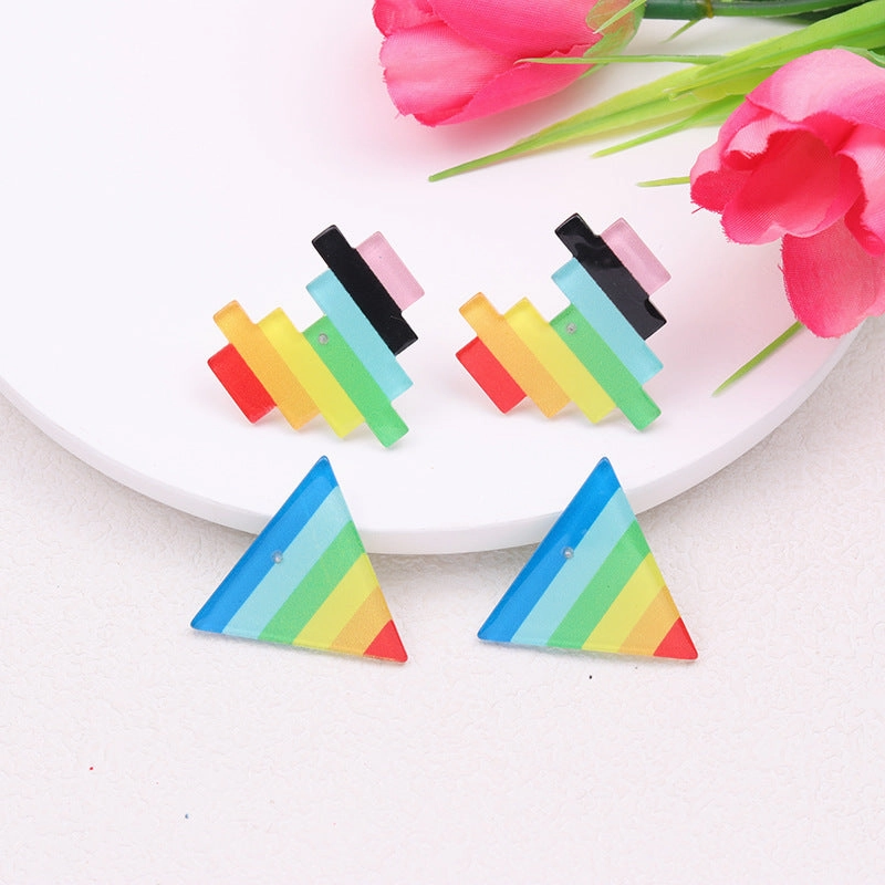 Wholesale LGBT Rainbow Love Acrylic Earrings