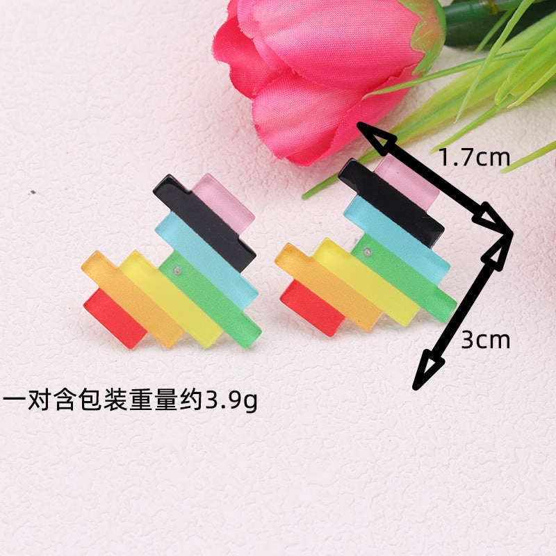 Wholesale LGBT Rainbow Love Acrylic Earrings