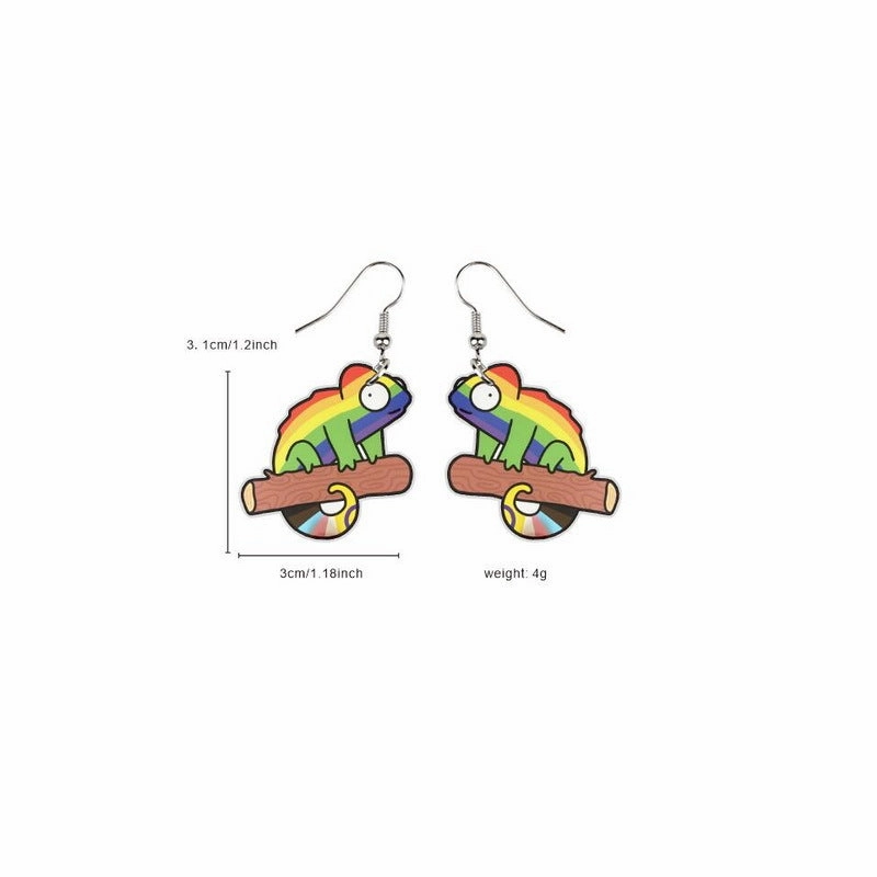 Wholesale LGBT Rainbow Pride Month Butterfly Sunflower Acrylic Earrings