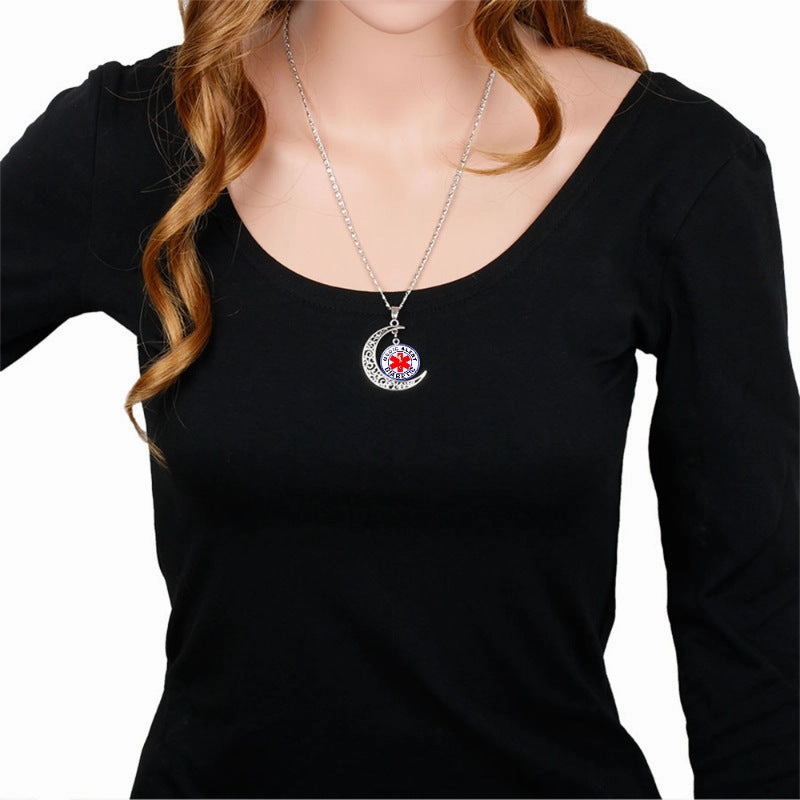 Wholesale Life Star Moon Necklace Medical Signs Diabetic Diabetes Warning Necklace