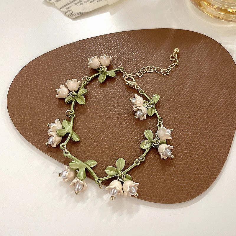 Wholesale Lily of the Valley Pearl Alloy Bracelet