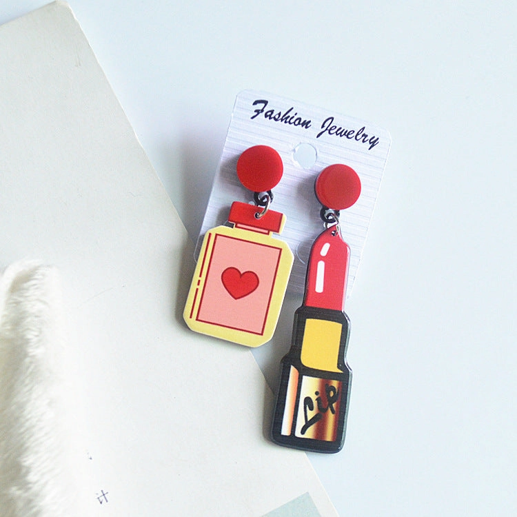 Wholesale Lipstick Heart Letter Acrylic Earrings