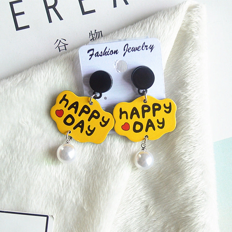 Wholesale Lipstick Heart Letter Acrylic Earrings