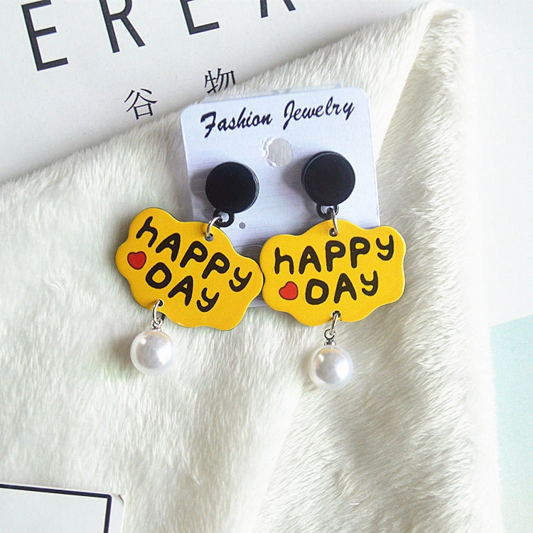 Wholesale Lipstick Heart Letter Acrylic Earrings