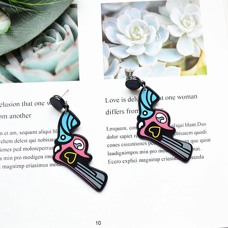 Wholesale Lipstick Heart Letter Acrylic Earrings
