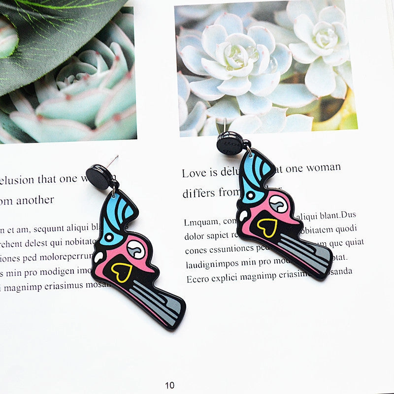 Wholesale Lipstick Heart Letter Acrylic Earrings