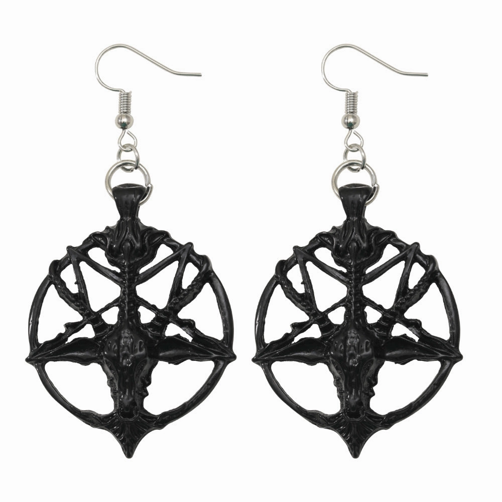 Wholesale Literary Skull Head Sheep Head Demon God Earrings