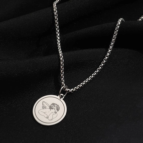 Wholesale Little Angel Titanium Steel Chain No Fading Sweater Necklaces