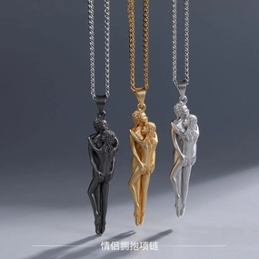 Wholesale Little Man Hug Creative Necklace Sweater Chain