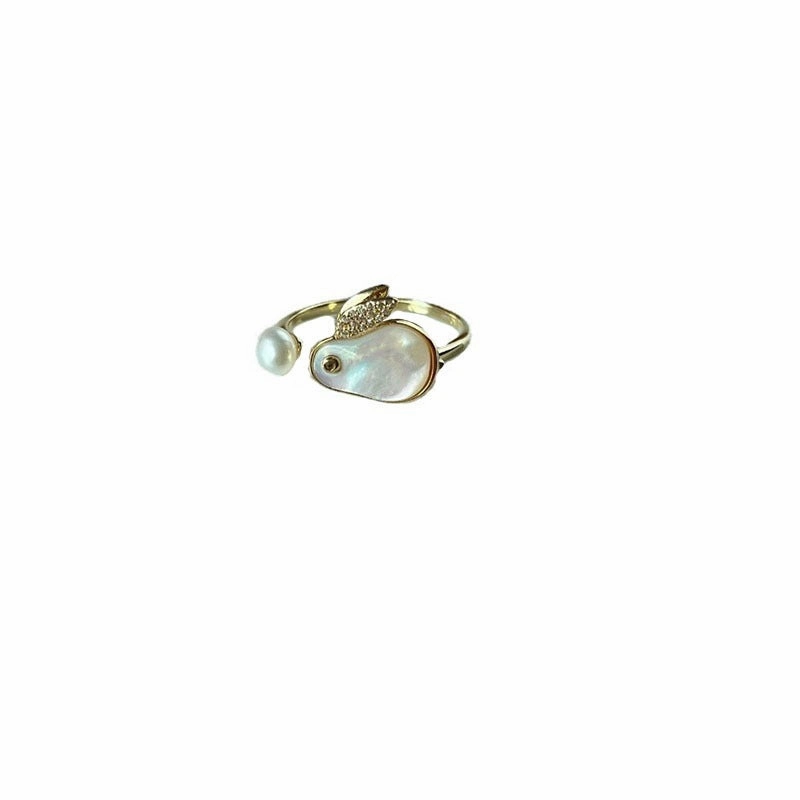 Wholesale Little Rabbit Pearl Alloy Rings