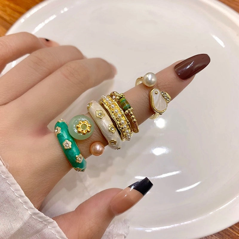 Wholesale Little Rabbit Pearl Alloy Rings
