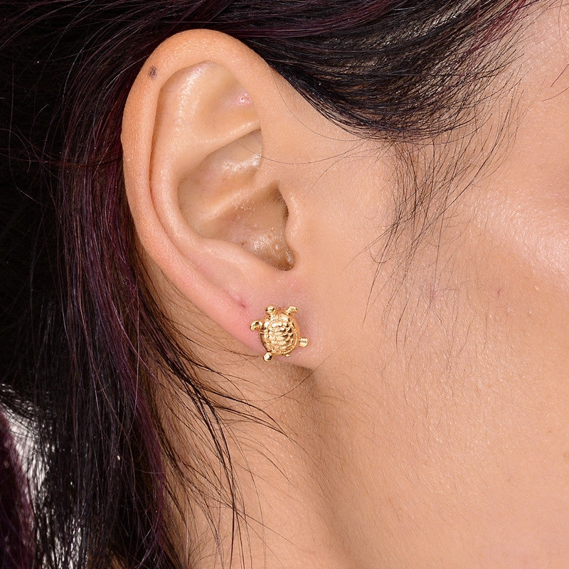 Wholesale Little Turtle Gold Plated Alloy Ear Studs