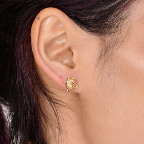 Wholesale Little Turtle Gold Plated Alloy Ear Studs