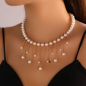Wholesale Long Chain Tassel Pearl Necklace