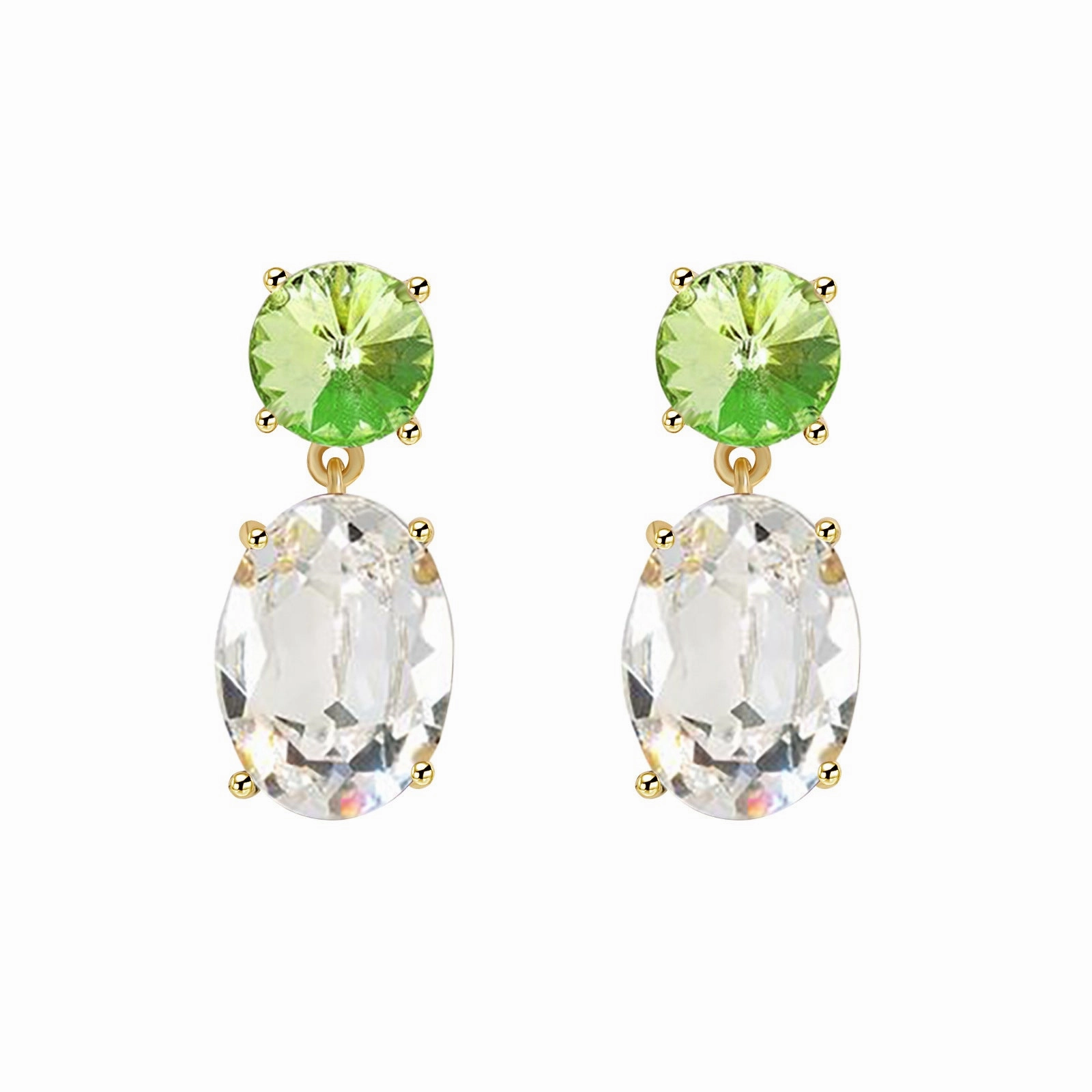 Wholesale Long Copper Zirconium Inlaid Colored Water Zircon Earrings