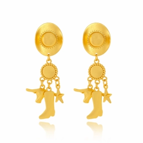 Wholesale Long cowboy hat boots western Earrings