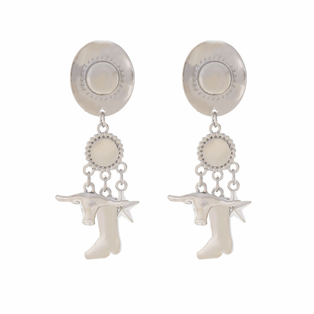 Wholesale Long cowboy hat boots western Earrings