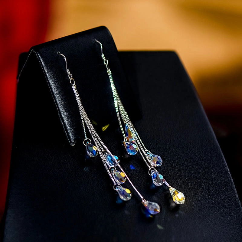 Wholesale Long Crystal Alloy Earrings