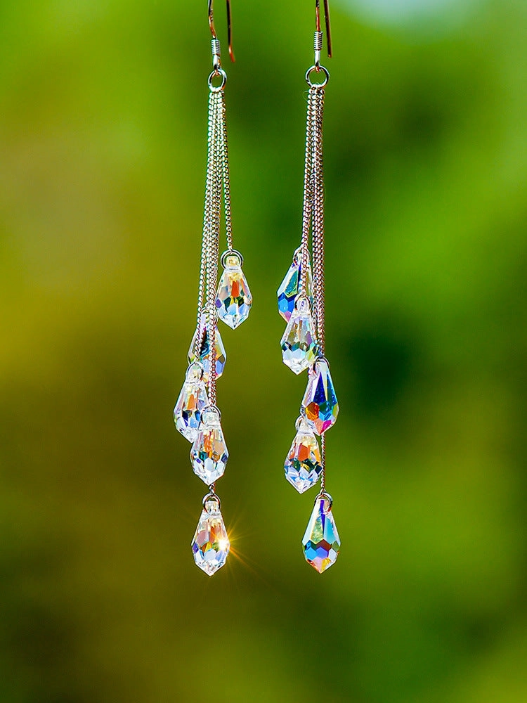 Wholesale Long Crystal Alloy Earrings