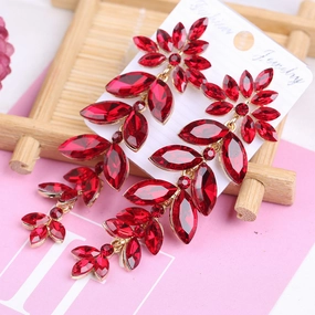 Wholesale Long Crystal Wedding Dress Party Dress Earrings