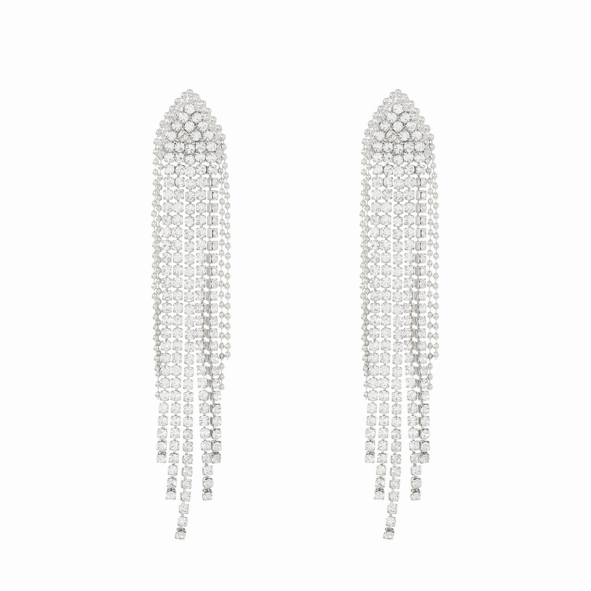 Wholesale Long Diamond Tassel Butterfly Heart Copper Earrings