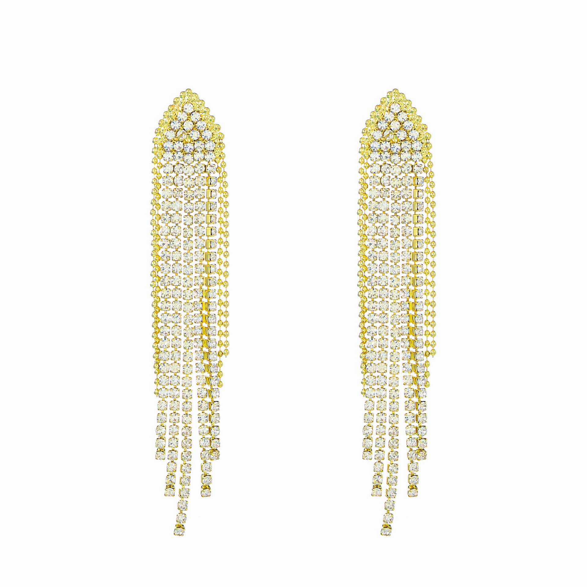 Wholesale Long Diamond Tassel Butterfly Heart Copper Earrings