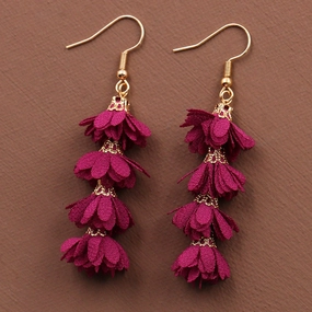 Wholesale Long Fabric Alloy Earrings