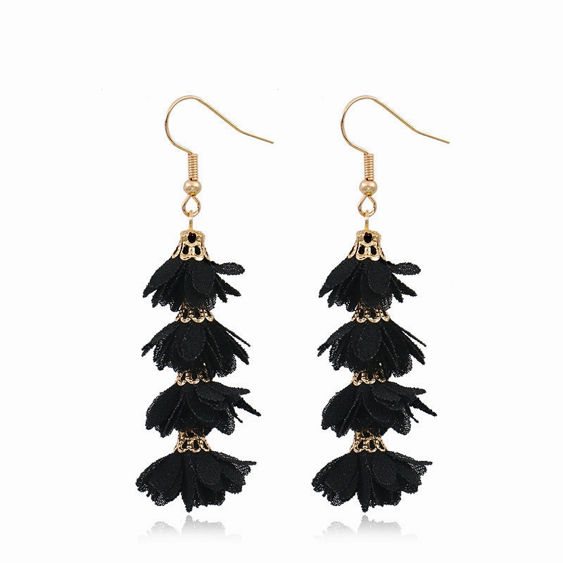 Wholesale Long Fabric Alloy Earrings