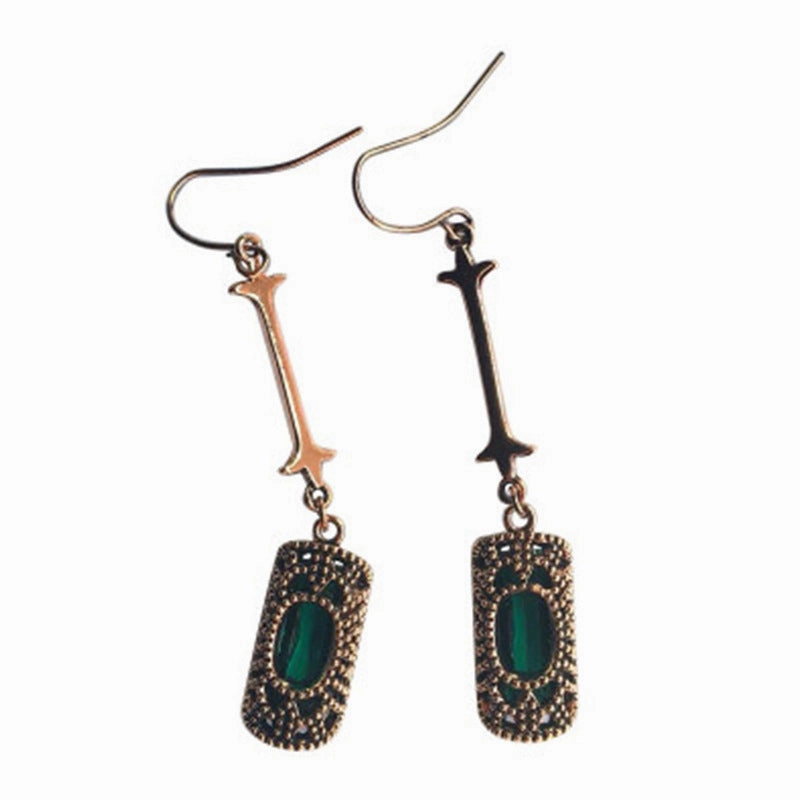 Wholesale Long Length Gemstones Vintage Alloy Earrings