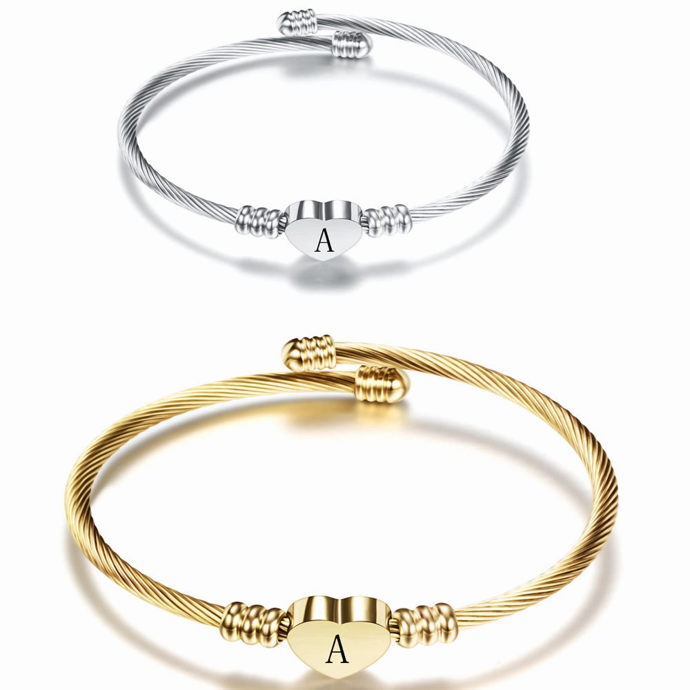Wholesale Love 26 Letter Titanium Steel Women's Bracelets