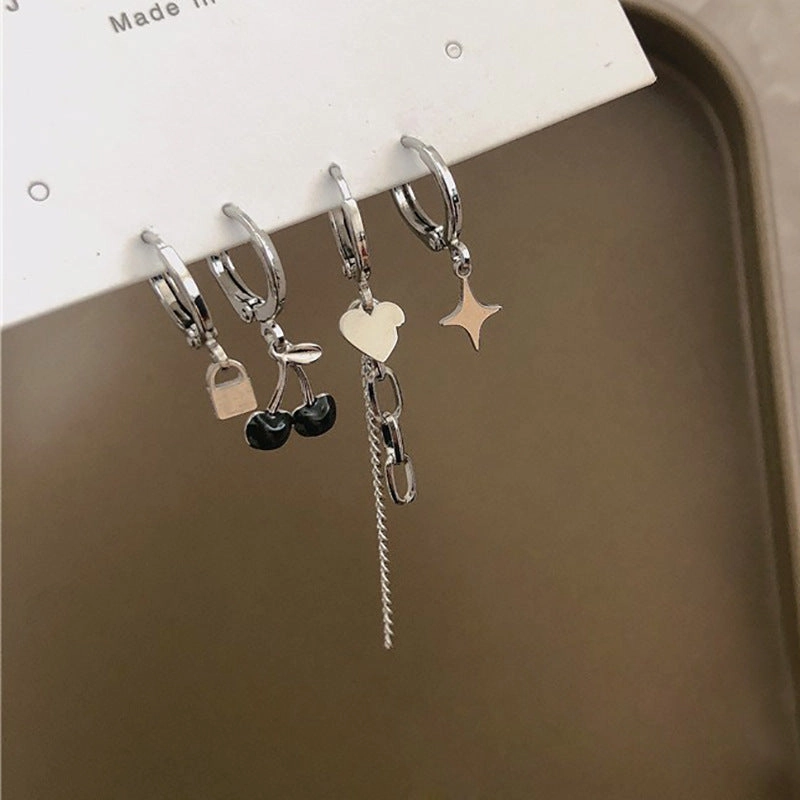 Wholesale Love Bear Alloy Ear Studs Set of 6