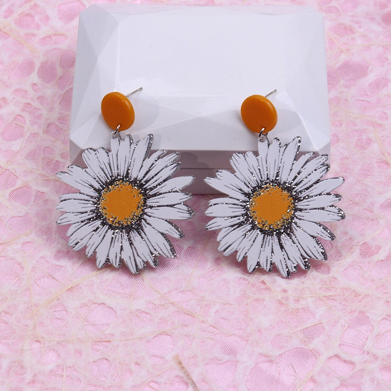 Wholesale Love Big Flowers Acrylic Earrings
