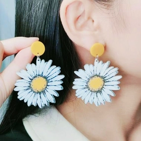 Wholesale Love Big Flowers Acrylic Earrings