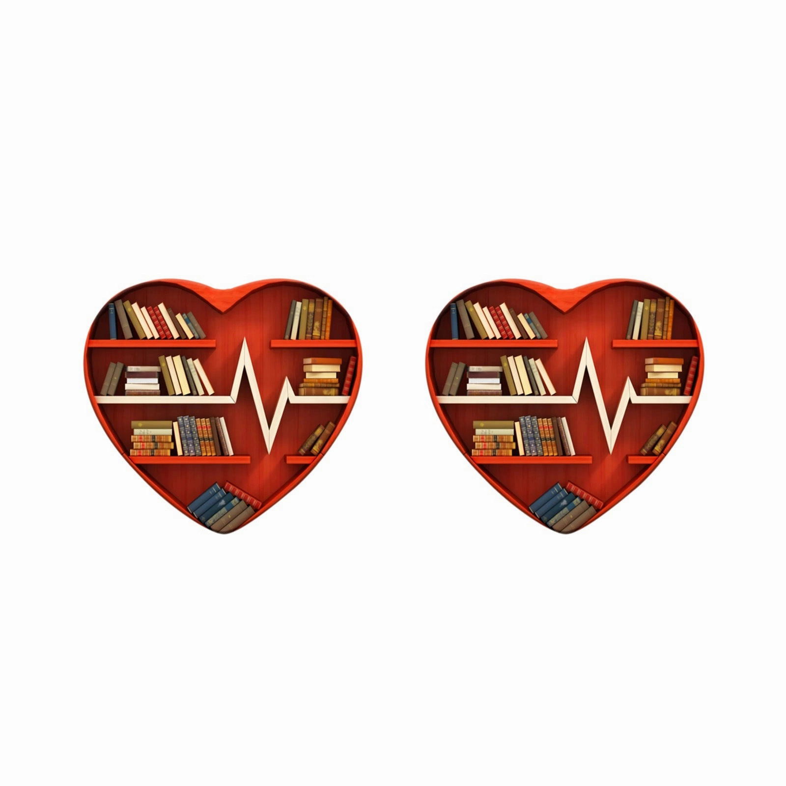 Wholesale Love Bookshelf Creative Acrylic Cartoon Earrings