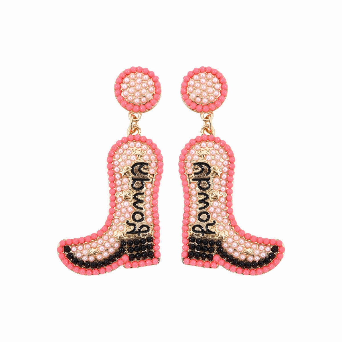 Wholesale Love Boots, Rice Bead Alloy Earrings